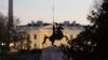 U.S. -- A general view of the North side of the White House after the White House was put on lockdown because a person reportedly jumped the White House fence before being quickly apprehended by the Secret Service, on Thanksgiving Day in Washington, DC, 2