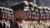 NORTH KOREA -- Korean People's Army (KPA) soldiers march during a mass rally on Kim Il Sung square in Pyongyang, September 9, 2018